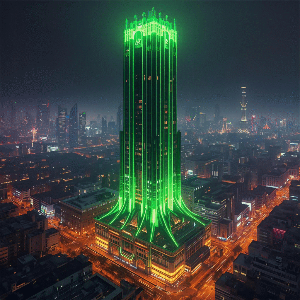 building with green