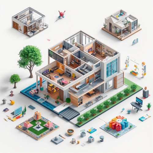 2d and 3d house