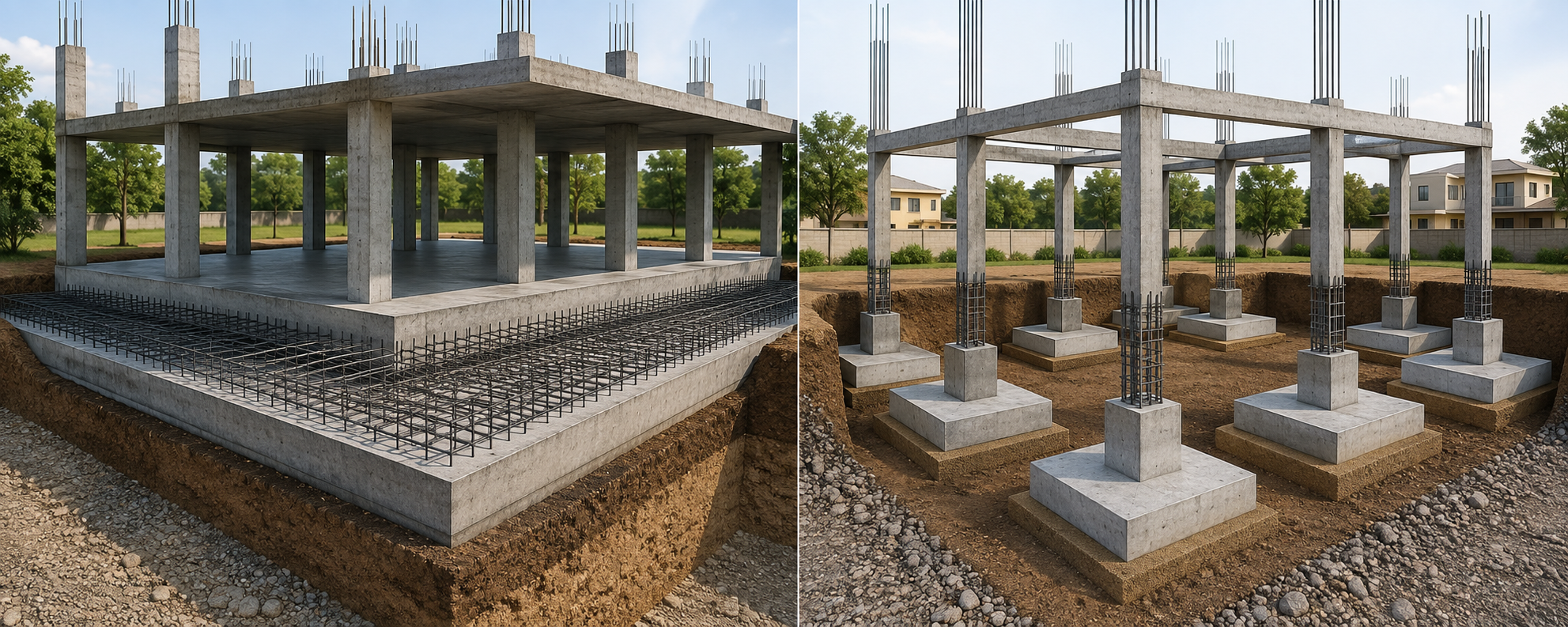 Raft Foundation vs Isolated Footing