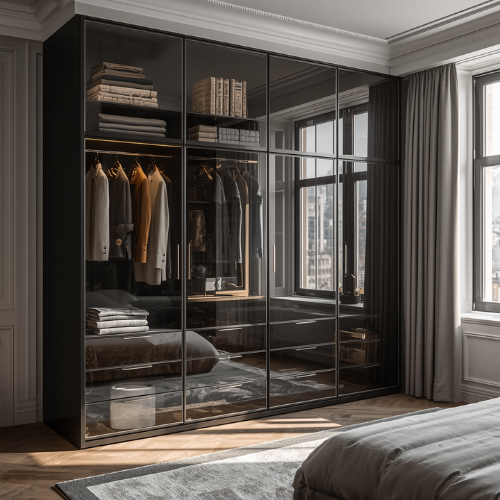 Glass Finish Modular Wardrobe