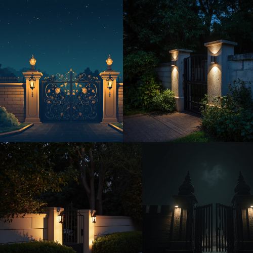 Boundary wall and gate lights
